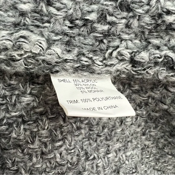 Tart Marled Grey Knit Long Open Cardigan Jacket Medium - Picture 8 of 9